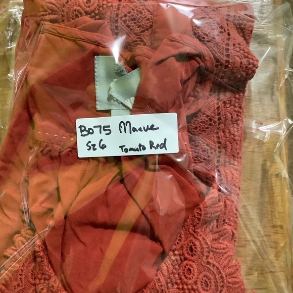 Maeve Boho Blouse Sz 6 Red Orange - Picture 9 of 9